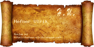 Hefner Ulrik névjegykártya